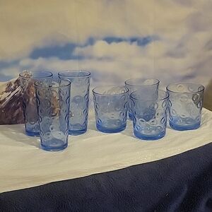 Pasabahce Thumbprints Dots 4" set of 4. 6" set of 3 total of 7.